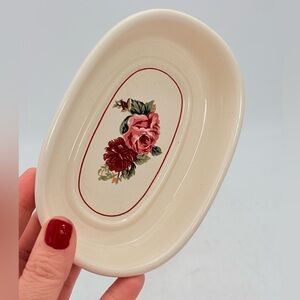 Floral Cream Oval bathroom soap bar dish